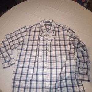 Daniel Cremieux Blue and White Plaid Button Down Shirt